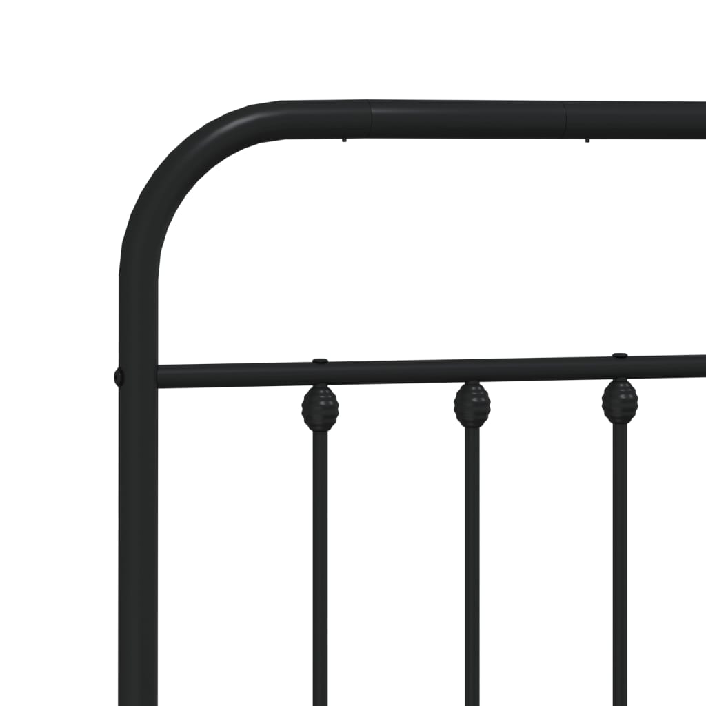 Giroletto con Testiera e Pediera Metallo Nero 120x200 cm | homemem39