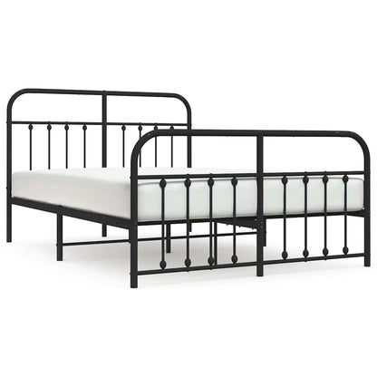 Giroletto con Testiera e Pediera Metallo Nero 135x190 cm | homemem39