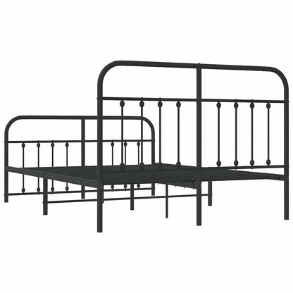 Giroletto con Testiera e Pediera Metallo Nero 135x190 cm | homemem39