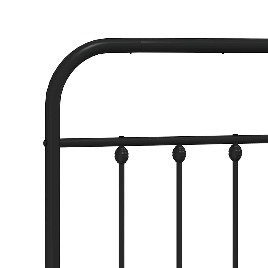 Giroletto con Testiera e Pediera Metallo Nero 135x190 cm | homemem39