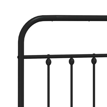 Giroletto con Testiera e Pediera Metallo Nero 135x190 cm | homemem39