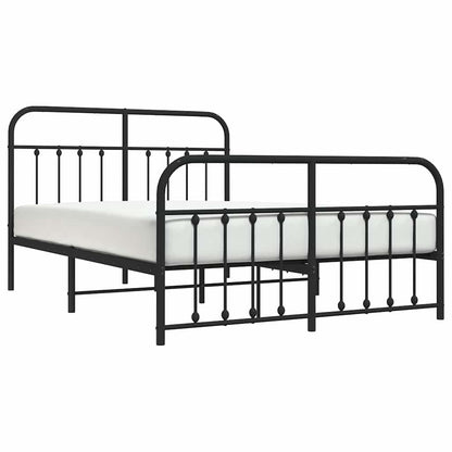Giroletto con Testiera e Pediera Metallo Nero 150x200 cm | homemem39
