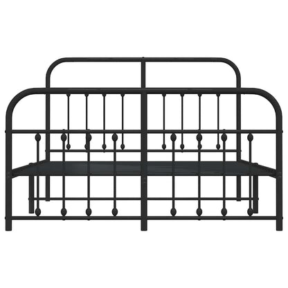 Giroletto con Testiera e Pediera Metallo Nero 150x200 cm | homemem39