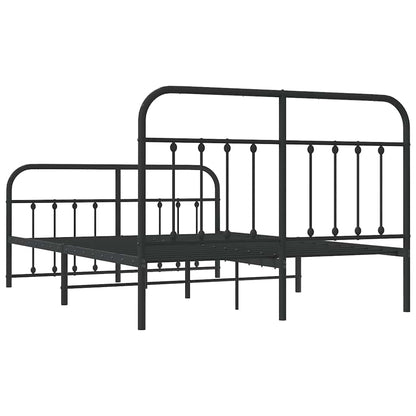 Giroletto con Testiera e Pediera Metallo Nero 150x200 cm | homemem39