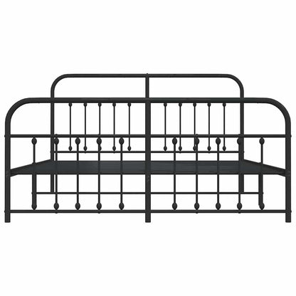 Giroletto con Testiera e Pediera Metallo Nero 183x213 cm - homemem39