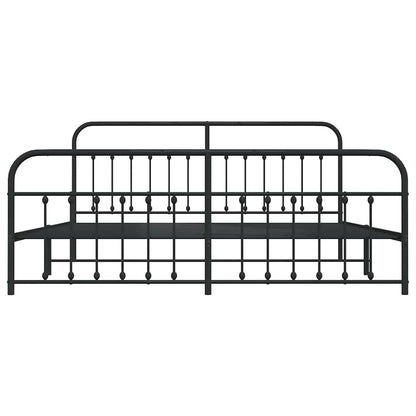 Giroletto con Testiera e Pediera Metallo Nero 193x203 cm | homemem39