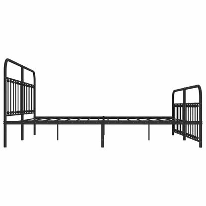 Giroletto con Testiera e Pediera Metallo Nero 193x203 cm | homemem39