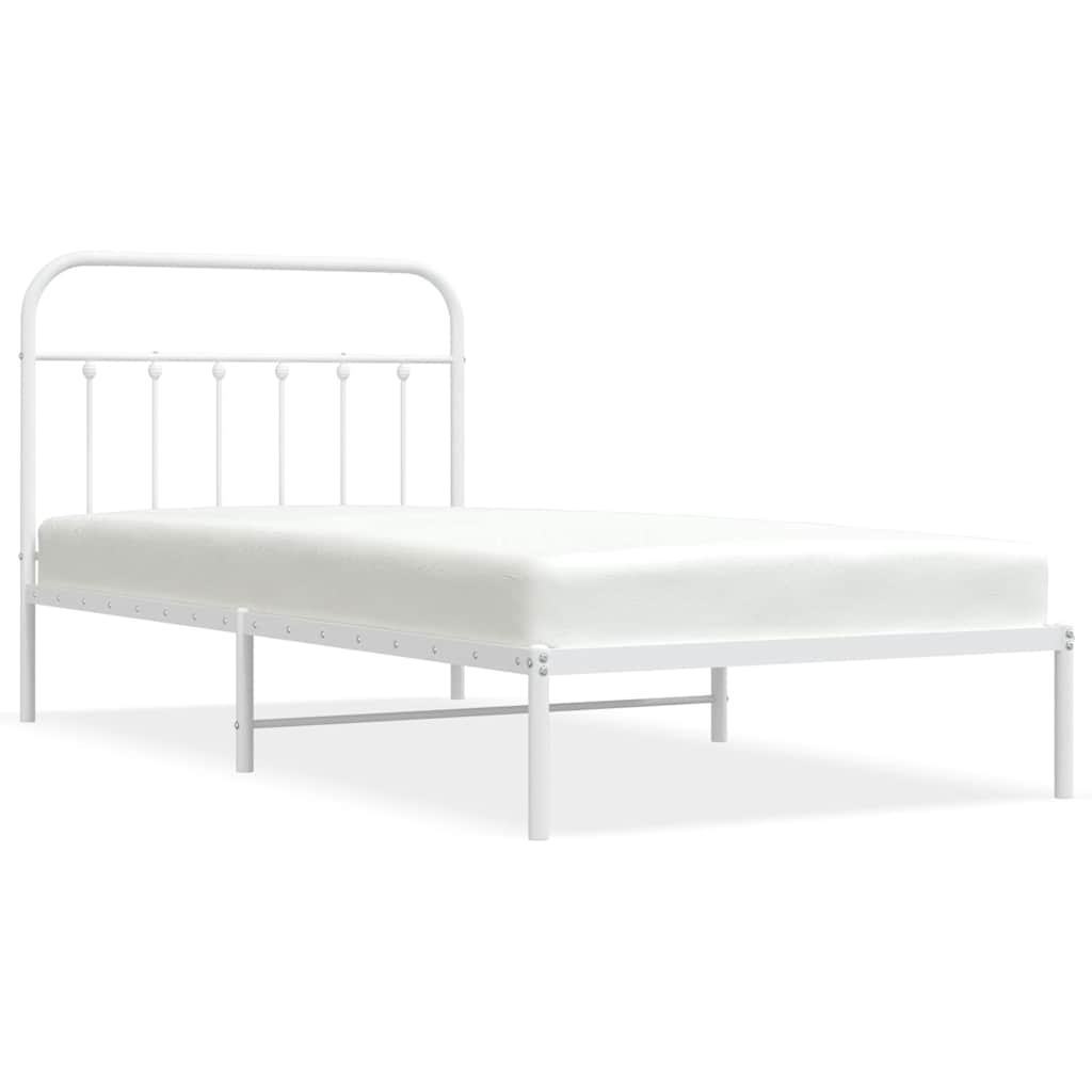 Giroletto con Testiera Metallo Bianco 100x200 cm | homemem39