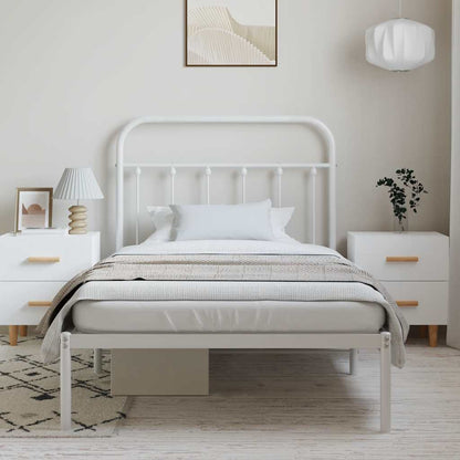 Giroletto con Testiera Metallo Bianco 100x200 cm | homemem39