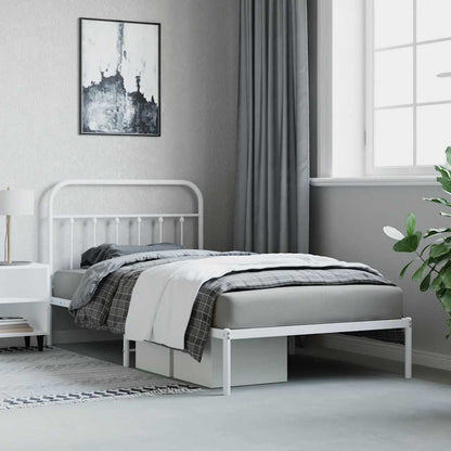 Giroletto con Testiera Metallo Bianco 100x200 cm | homemem39