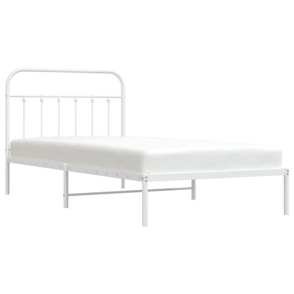 Giroletto con Testiera Metallo Bianco 100x200 cm | homemem39