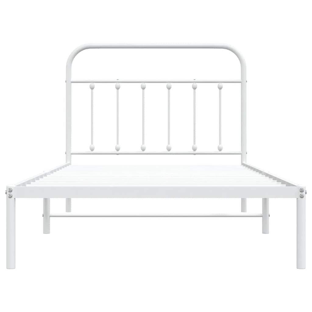 Giroletto con Testiera Metallo Bianco 100x200 cm | homemem39