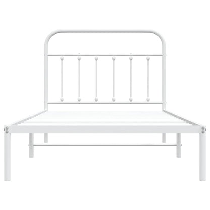 Giroletto con Testiera Metallo Bianco 100x200 cm | homemem39