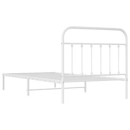 Giroletto con Testiera Metallo Bianco 100x200 cm | homemem39