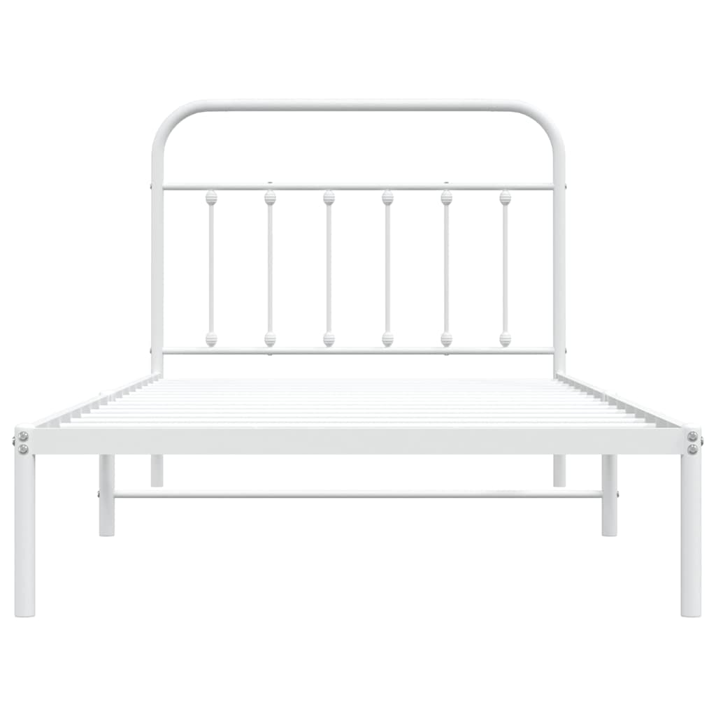 Giroletto con Testiera Metallo Bianco 107x203 cm