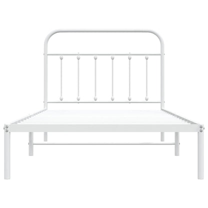 Giroletto con Testiera Metallo Bianco 107x203 cm