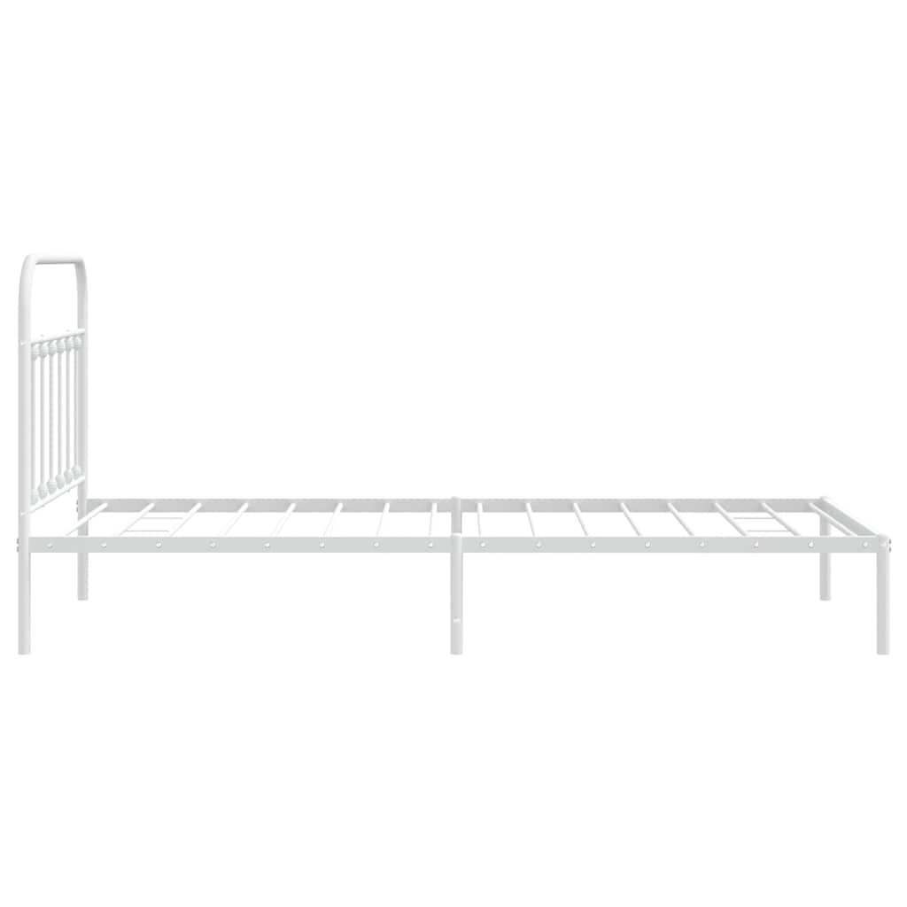 Giroletto con Testiera Metallo Bianco 107x203 cm | homemem39