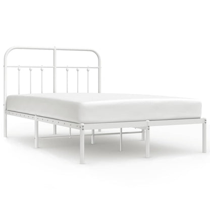Giroletto con Testiera Metallo Bianco 120x190 cm