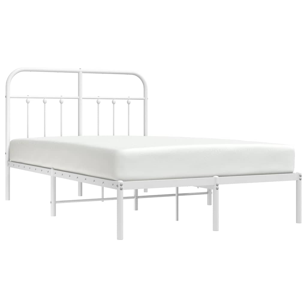 Giroletto con Testiera Metallo Bianco 120x190 cm | homemem39
