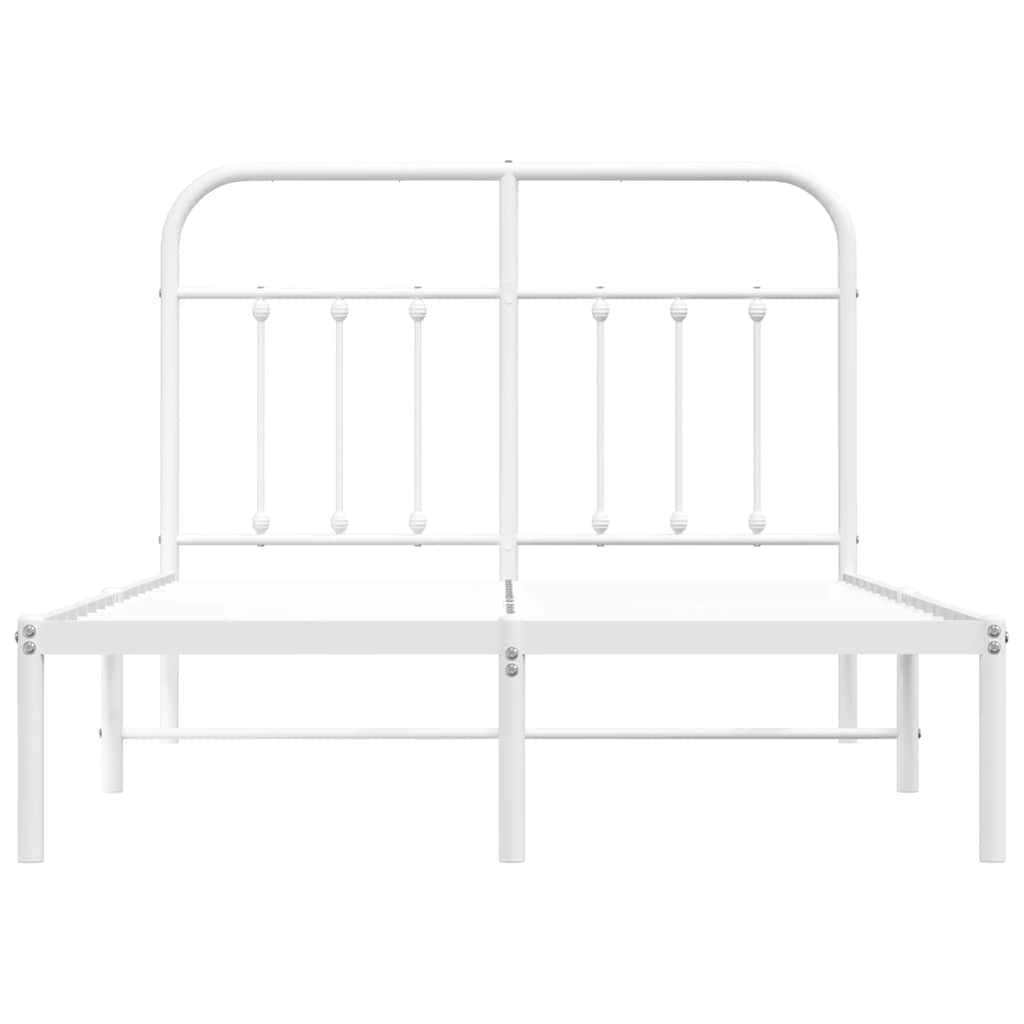 Giroletto con Testiera Metallo Bianco 120x190 cm | homemem39