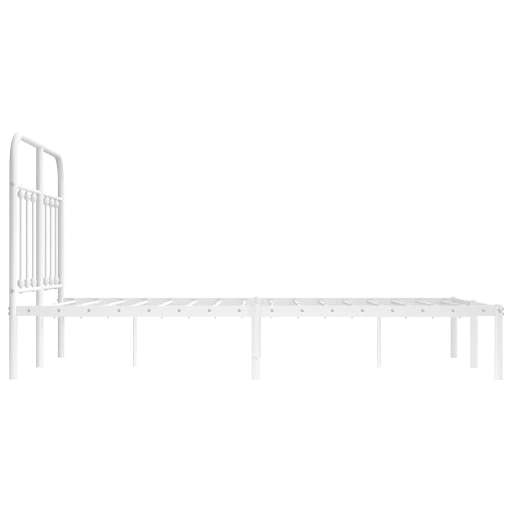 Giroletto con Testiera Metallo Bianco 120x190 cm | homemem39