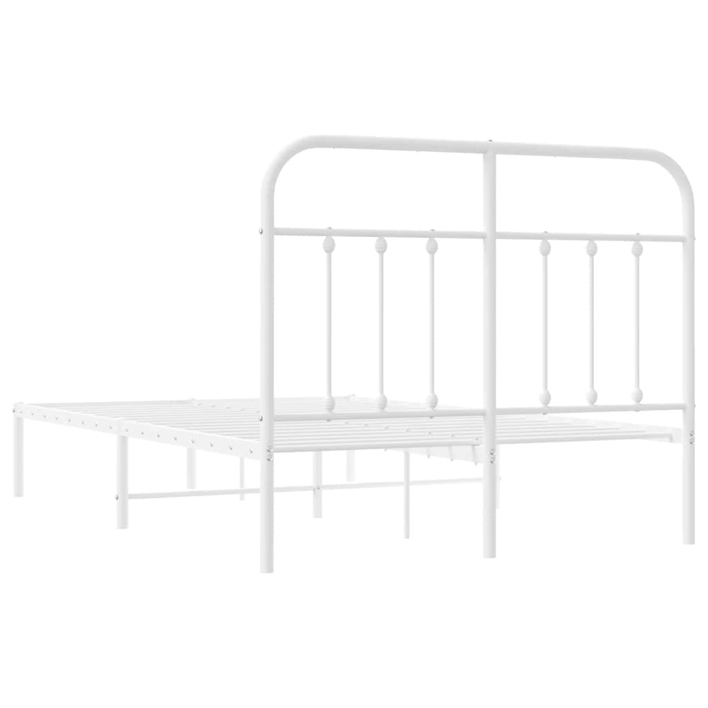 Giroletto con Testiera Metallo Bianco 120x190 cm | homemem39