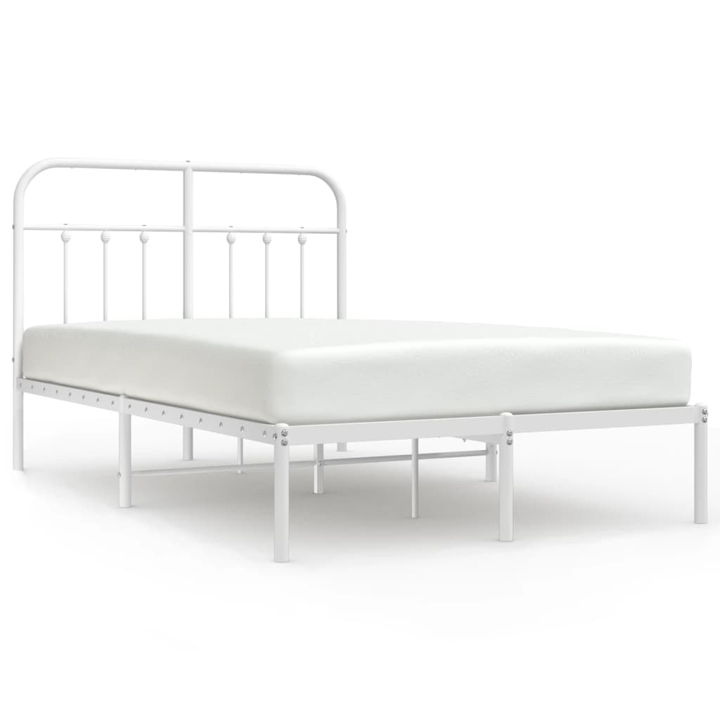 Giroletto con Testiera in Metallo Bianco 120x200 cm | homemem39