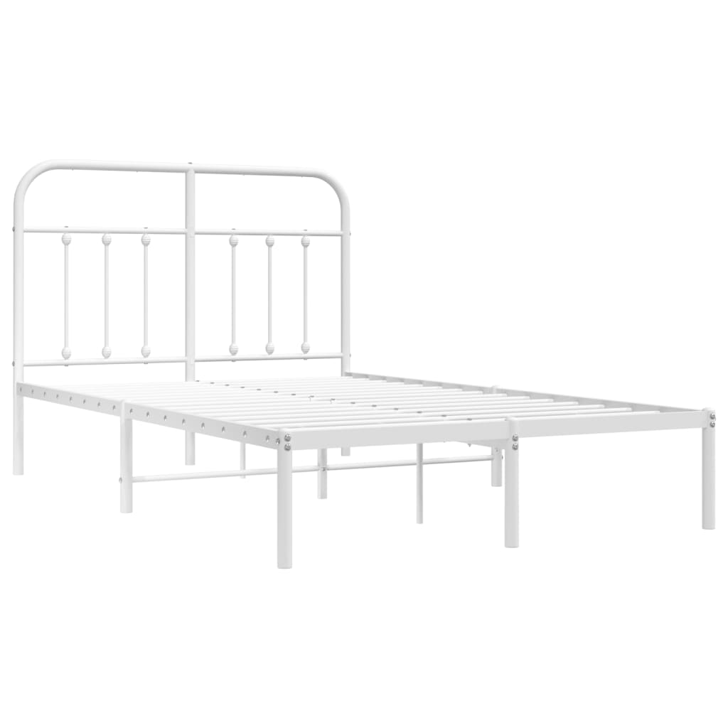 Giroletto con Testiera in Metallo Bianco 120x200 cm | homemem39