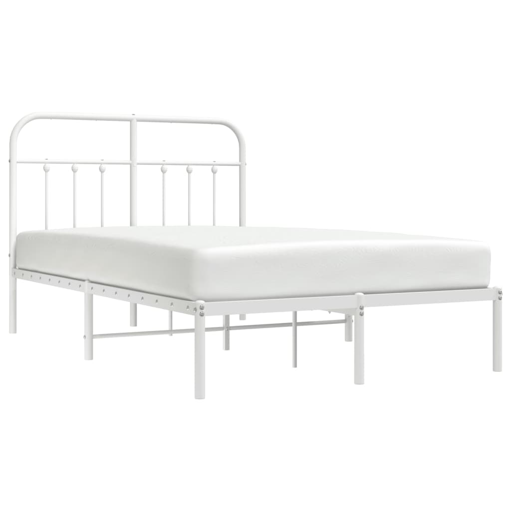 Giroletto con Testiera in Metallo Bianco 120x200 cm | homemem39