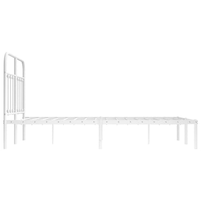 Giroletto con Testiera in Metallo Bianco 120x200 cm | homemem39
