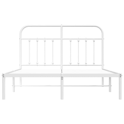 Giroletto con Testiera Metallo Bianco 140x190 cm