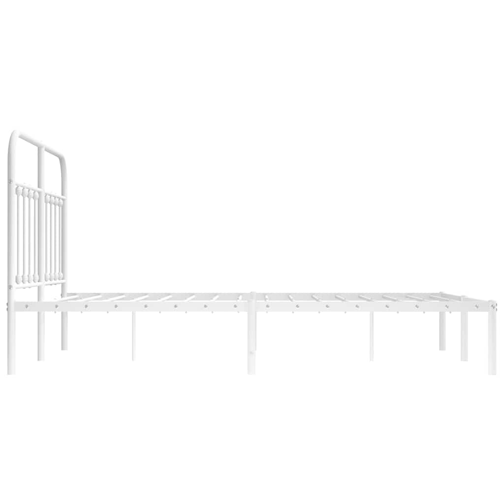 Giroletto con Testiera Metallo Bianco 150x200 cm