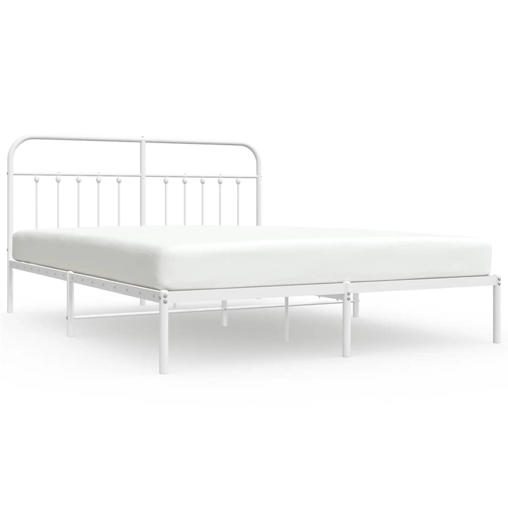 Giroletto con Testiera Metallo Bianco 180x200 cm | homemem39