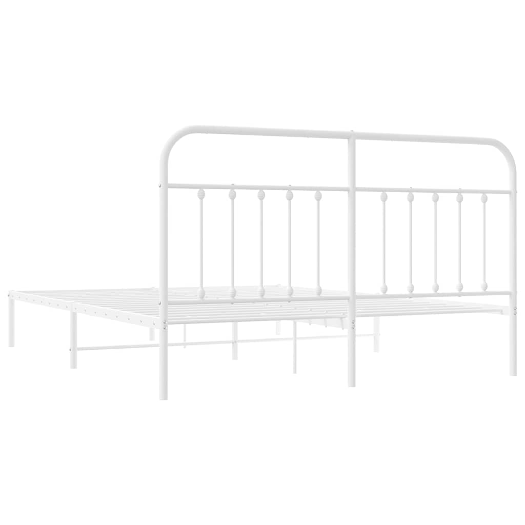 Giroletto con Testiera Metallo Bianco 180x200 cm | homemem39