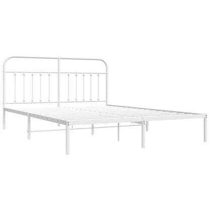 Giroletto con Testiera Metallo Bianco 183x213 cm | homemem39