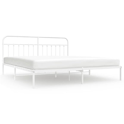 Giroletto con Testiera Metallo Bianco 193x203 cm | homemem39