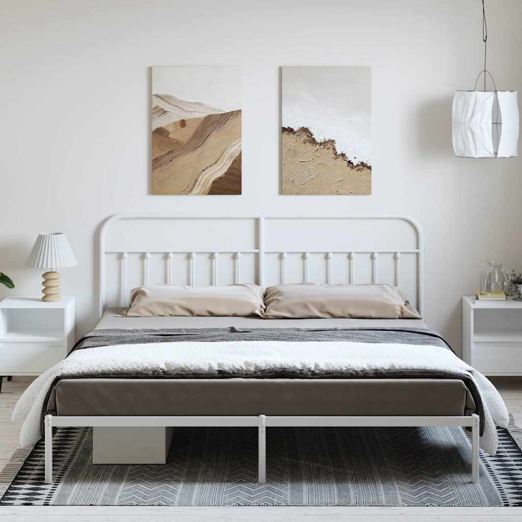 Giroletto con Testiera Metallo Bianco 193x203 cm