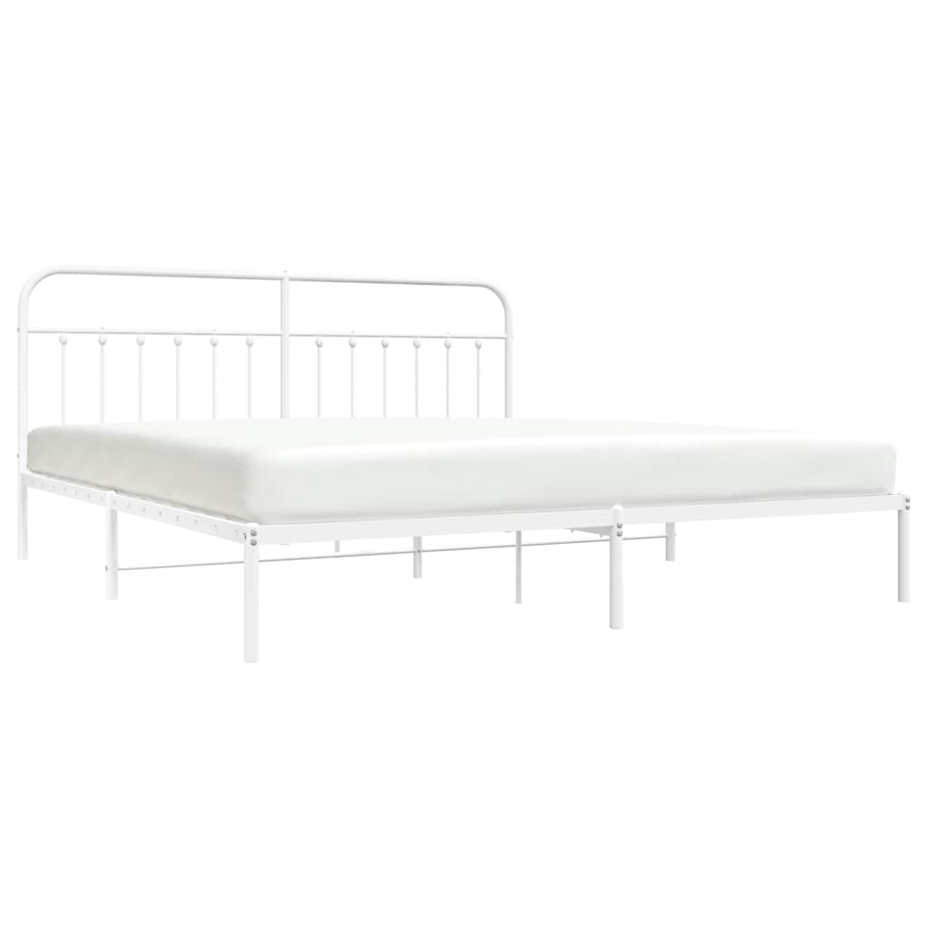 Giroletto con Testiera Metallo Bianco 193x203 cm | homemem39