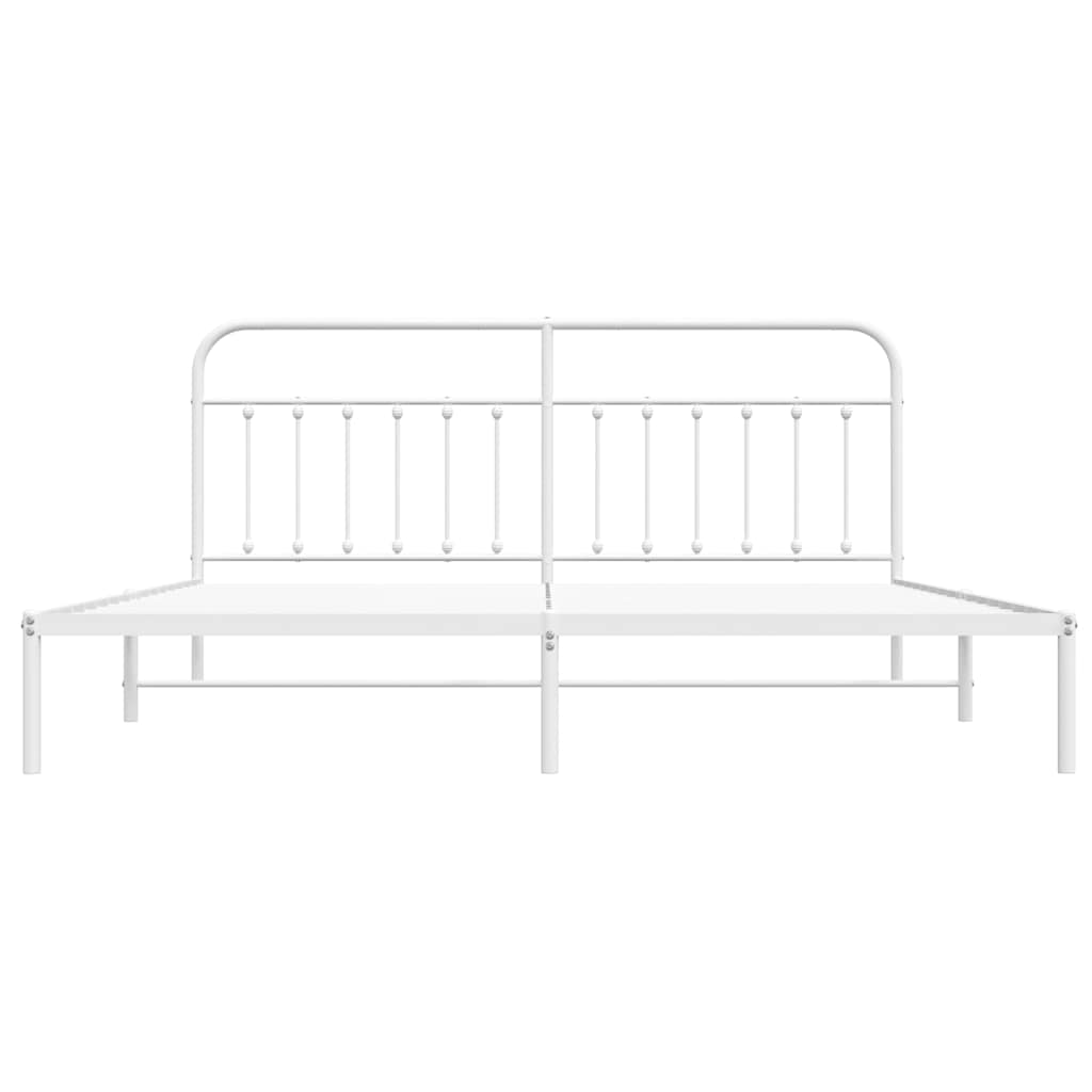 Giroletto con Testiera Metallo Bianco 193x203 cm