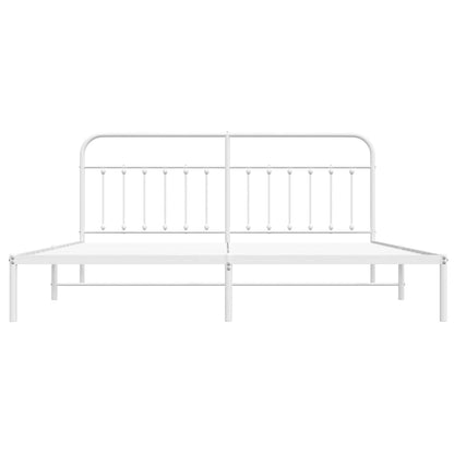 Giroletto con Testiera Metallo Bianco 193x203 cm