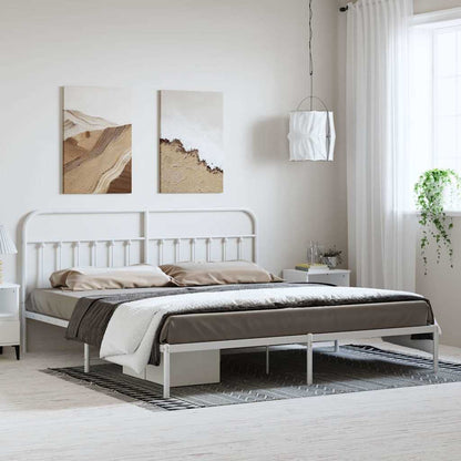 Giroletto con Testiera Metallo Bianco 193x203 cm