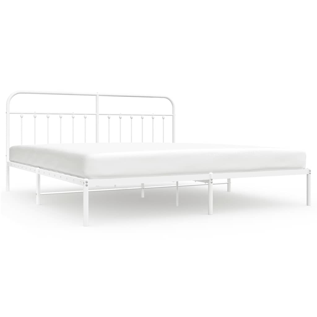 Giroletto con Testiera Metallo Bianco 200x200 cm | homemem39