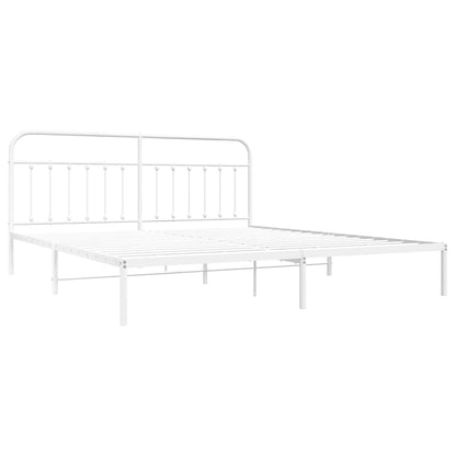 Giroletto con Testiera Metallo Bianco 200x200 cm | homemem39