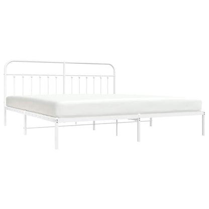 Giroletto con Testiera Metallo Bianco 200x200 cm | homemem39