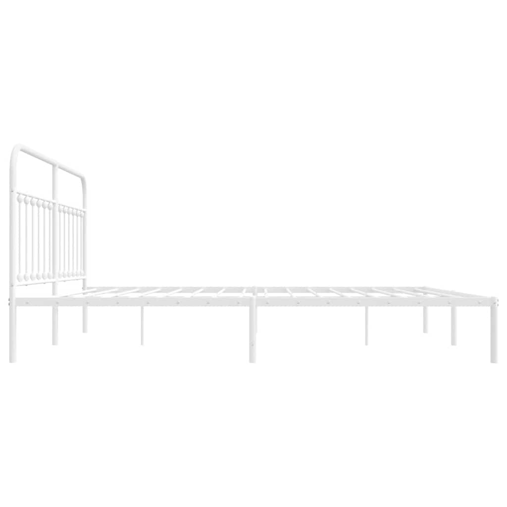 Giroletto con Testiera Metallo Bianco 200x200 cm | homemem39