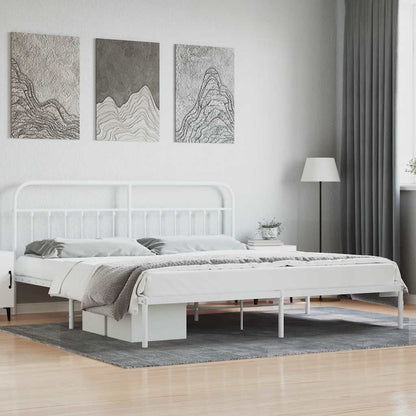 Giroletto con Testiera Metallo Bianco 200x200 cm | homemem39
