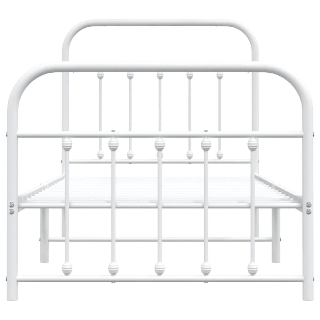 Giroletto con Testiera e Pediera Metallo Bianco 90x190 cm | homemem39