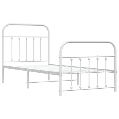 Giroletto con Testiera e Pediera Metallo Bianco 90x200 cm | homemem39