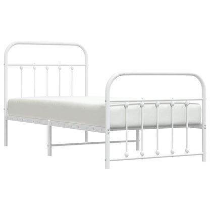 Giroletto con Testiera e Pediera Metallo Bianco 90x200 cm | homemem39