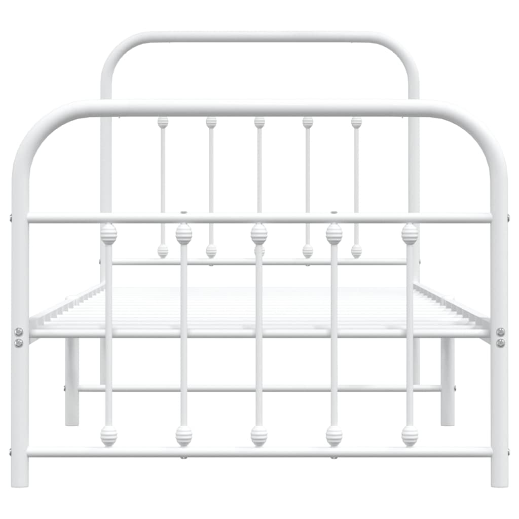 Giroletto con Testiera e Pediera Metallo Bianco 90x200 cm | homemem39